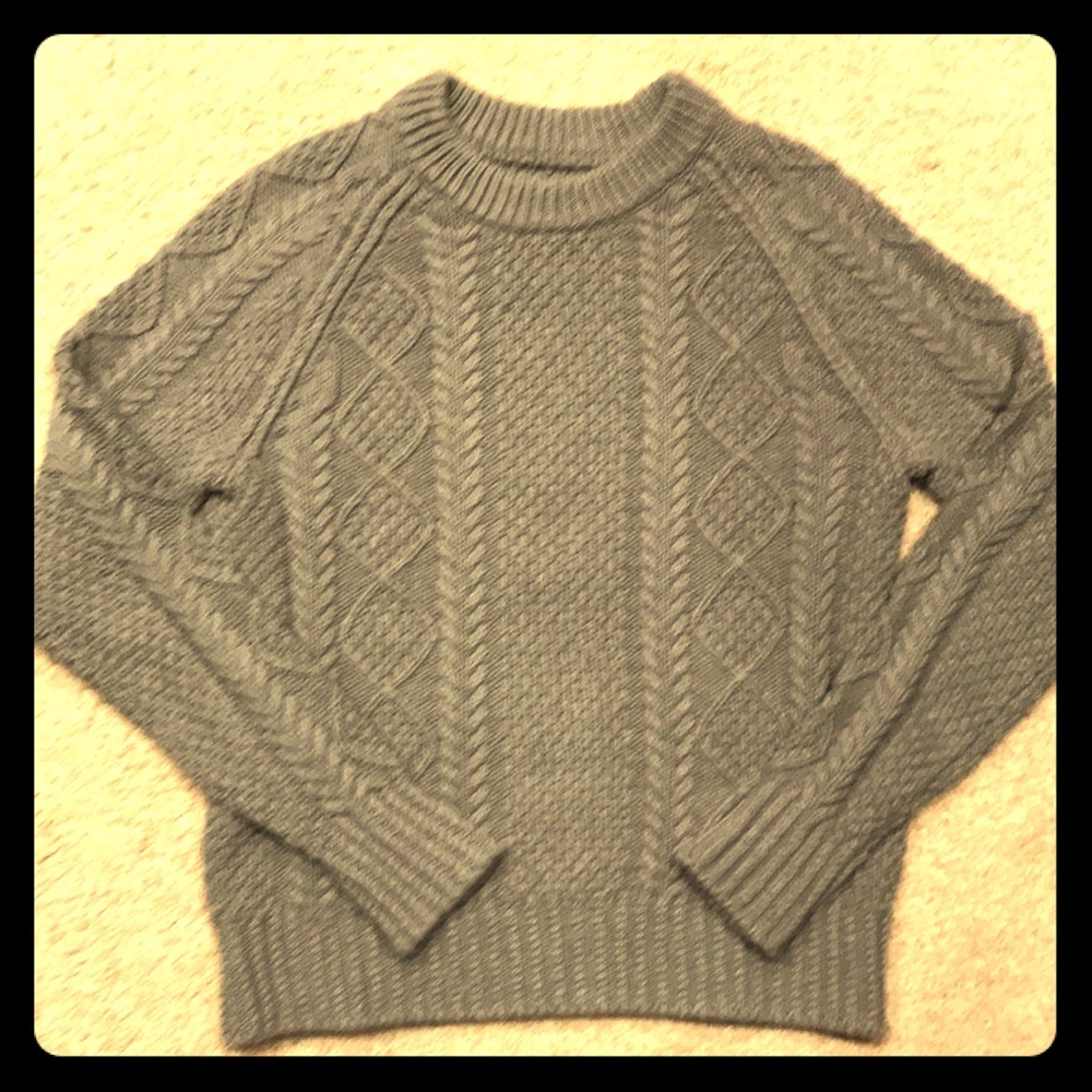 L.L. Bean signature gray cable knit sweater - new!
